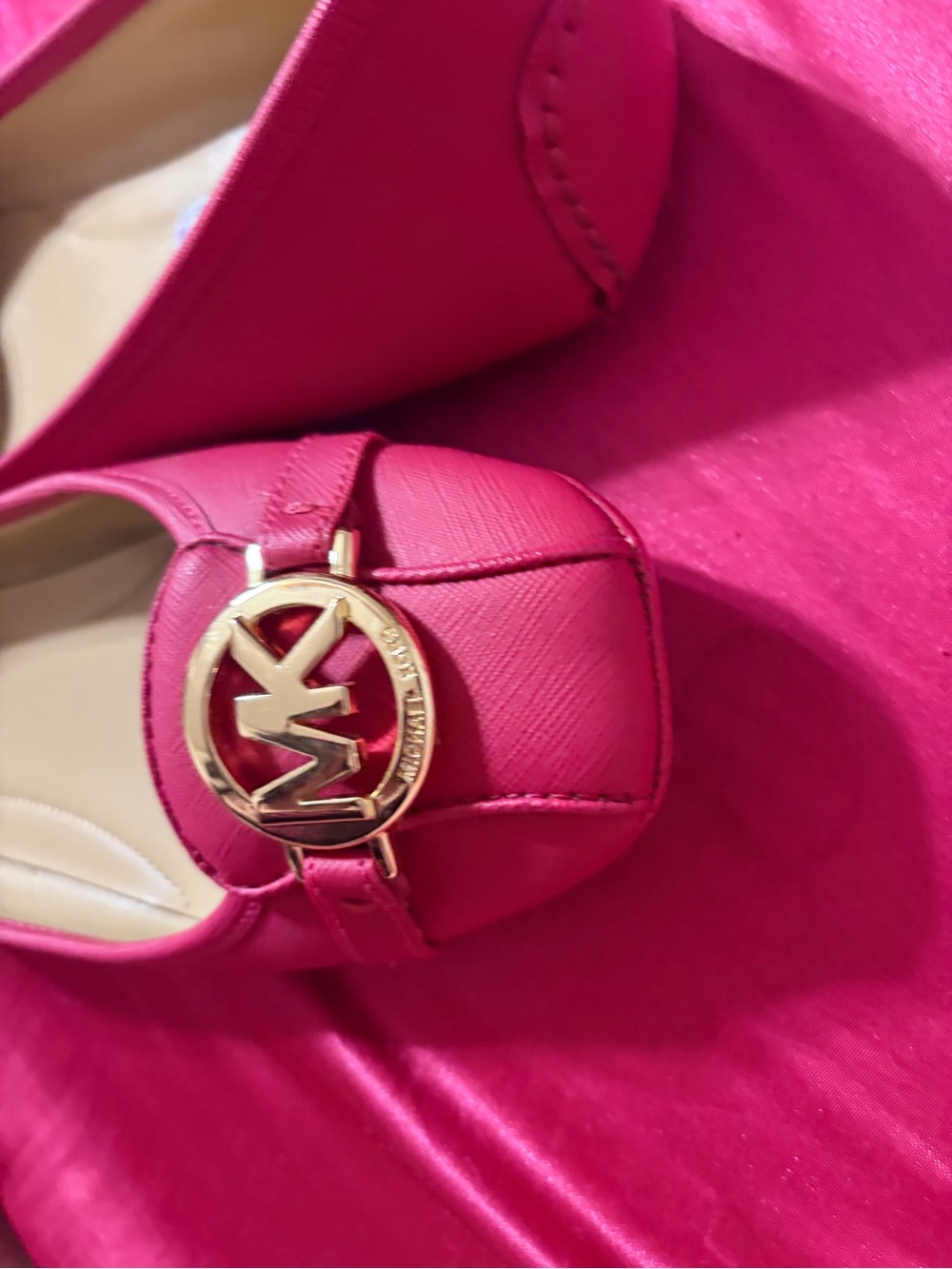 Michael Kors Hot Pink Logo Ballet Flats - Picture 3 of 7